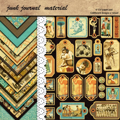Vintage Boardwalk Seaside Scrapbooking Papier Pad Retro Figur Hintergrund Material Pad Für DIY Journal Handwerk Grußkarte