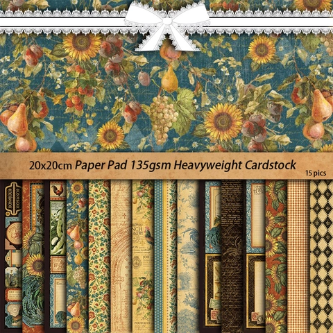 Papel de Material para Álbum de Recortes Vintage French Romance Patrón de Flores Botánicas Papel Decorativo para Manualidades