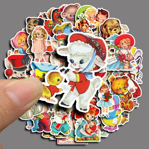 Adesivi per Cartoni Animati in Stile Vintage Showa Per Scrapbooking Decorazione DIY Retro Personaggio Animale Carta Adesiva