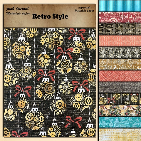 Vintage Pattern Decorative Material Paper For Scrapbooking DIY Junk Journaling Retro Background Paper Craft Projects