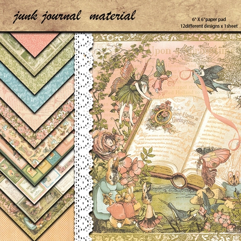 Βίντατζ Χαρτί Scrapbooking Διπλό Χαρτόνι Offset για Χειροτεχνίες DIY Journaling Κατασκευή Καρτών Θέμα Άνοιξη