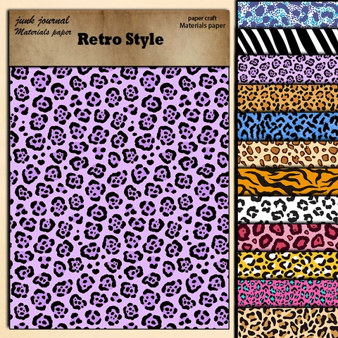 Retro Tiermuster Scrapbooking Material Papier Leopard Zebra Tiger Druck Schwerer Cardstock Für DIY Junk Journal Dekoration