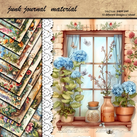 Vintage Botanik Architektur Scrapbooking Materialpapier Säurefrei Für Junk Journal DIY Kunsthandwerk Journaling Dekoration