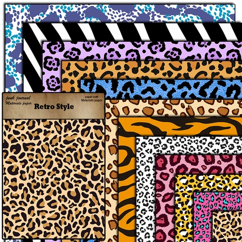 Retro Tiermuster Scrapbooking Material Papier Leopard Zebra Tiger Druck Schwerer Cardstock Für DIY Junk Journal Dekoration