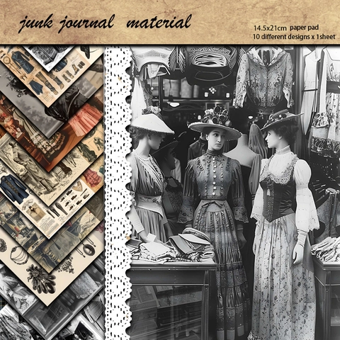 Vintage Victorianische Mode Junk Journal Material Papier Retro Person Kleidung Dekoratives Säurefreies Papier Für DIY Scrapbooking