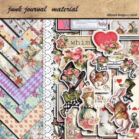 Vintage Märchen Thema Scrapbooking Material Set Retro Dekorationspapier Und Aufkleber Für Junk Journal DIY Basteln Dekor
