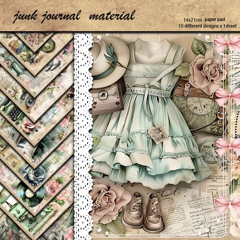 Vintage Ästhetik Scrapbooking Material Papier Säurefrei Tagebuch Thema Hintergrundpapier Für DIY Junk Journaling Dekoration