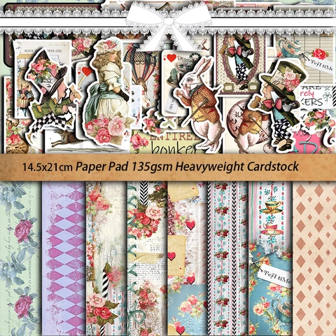 Vintage Märchen Thema Scrapbooking Material Set Retro Dekorationspapier Und Aufkleber Für Junk Journal DIY Basteln Dekor