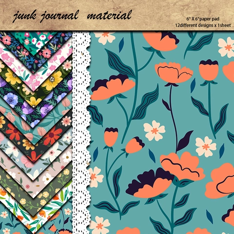 Papel De Material De Scrapbooking Floral Vintage Para Diario De Bricolaje Bloc De Papel Botánico Para Artes Y Manualidades