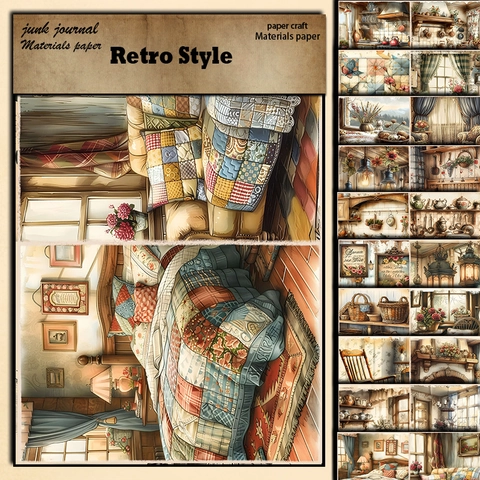 Retro-Stil Junk Journal Material Papier Dekoratives Scrapbooking-Papier Für DIY Kunsthandwerk Journaling Collage Schreibwaren
