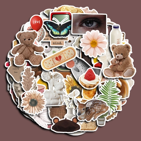 Vintage Bear David Statue London Milk Tea Theme Scrapbook Stickers For Journaling DIY Decorative Art Decals Retro Stationery