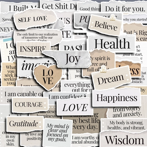 Vintage Englisch Zerrissene Papieraufkleber Motivationssprüche Herz Dekorative Aufkleber Für Scrapbooking Journaling DIY Handwerk