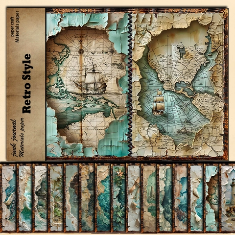 Retro Ozean Navigation Scrapbooking Material Papier Schwerer Karton Für DIY Junk Journal Hand Account Dekoration Kunst Handwerk