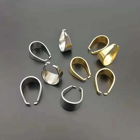 Fermoir de Pendentif en Acier Titane Inoxydable pour Fabrication de Bijoux DIY Or Acier Connecteur de Chaîne Épaisse