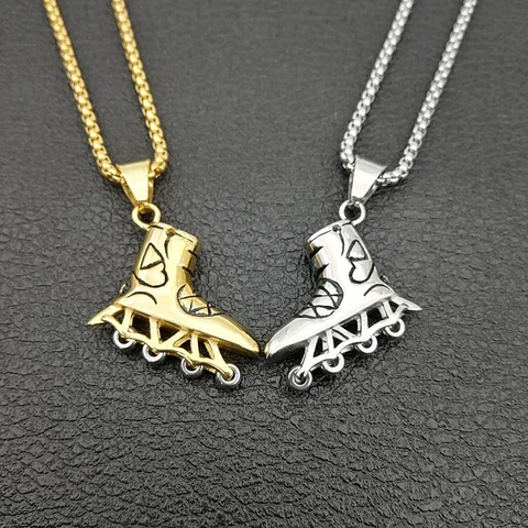 Hiphop Titanium Staal Rolschaatsen Hanger Zonder Ketting Goud Zilver Vacuüm Plating Retro Sieraden Hanger Voor Mannen Vrouwen