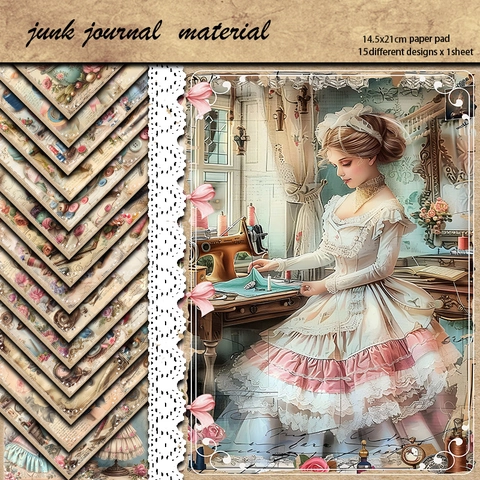 Papel de Material para Scrapbooking Vintage Estilo Victoriano Suministros para Junk Journal DIY Artesanía Decoración