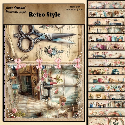 Papel de Material para Scrapbooking Vintage Estilo Victoriano Suministros para Junk Journal DIY Artesanía Decoración