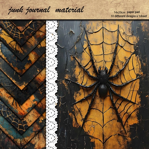 Carta Artigianale Mondo Ragno Scuro Vintage Retro Junk Journal Forniture Scrapbooking per Halloween Fai Da Te Card Decor