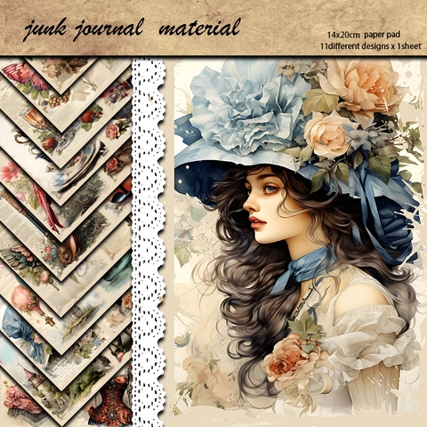 Europäisches Vintage Sammelalbum Material Papier Set Viktorianisches Schloss Kutsche Schmetterling Botanisches Dekoratives Bastelpapier Für Junk Journal DIY Kunst