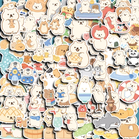Kawaii Cartoon Beer Stickers Waterdicht PVC Decals Voor DIY Scrapbooking Journaling Telefoonhoesje Bagage Laptop Decoratie