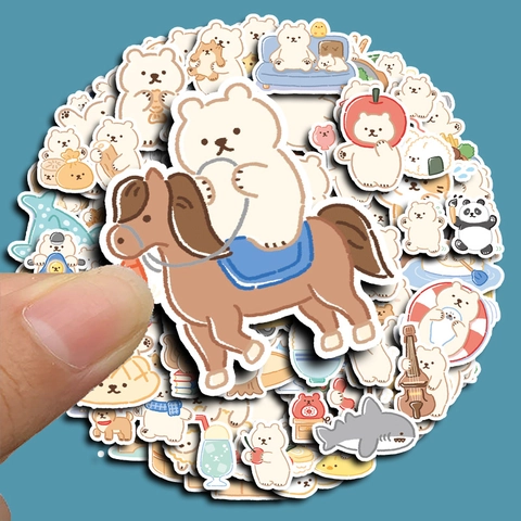 Kawaii Cartoon Beer Stickers Waterdicht PVC Decals Voor DIY Scrapbooking Journaling Telefoonhoesje Bagage Laptop Decoratie