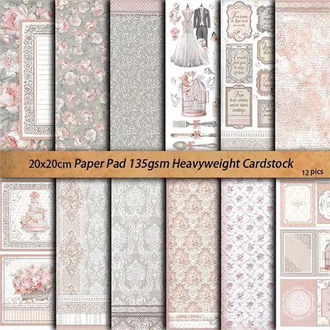 Vintage Hochzeit Scrapbooking Papierblock Retro Floral Dekoratives Material Papier Für DIY Tagebuch Kartenherstellung Basteln