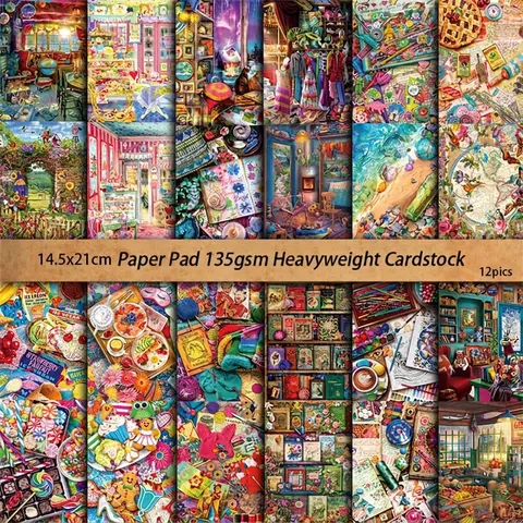 Maximalistisches Vintage Scrapbooking Papier Retro Journaling Material Karton Hintergrundpapier Für DIY Basteln Junk Journal Kunstprojekte