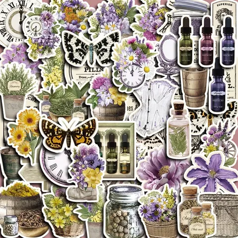 Vintage Floreale Botanica Adesivi Giardino da Sogno Impermeabile PVC Scrapbooking Adesivi Per DIY Telefono Giornale Decorazione