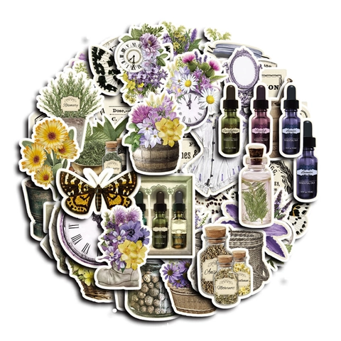 Vintage Floreale Botanica Adesivi Giardino da Sogno Impermeabile PVC Scrapbooking Adesivi Per DIY Telefono Giornale Decorazione