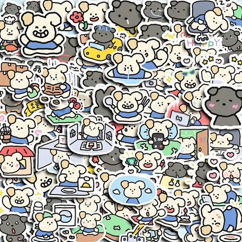 Leuke Cartoon Puppy Decoratieve Stickers Voor Scrapbooking Journaling DIY Telefoonhoesje Decoratie Waterdichte PVC Dierlijke Stickers