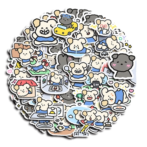 Leuke Cartoon Puppy Decoratieve Stickers Voor Scrapbooking Journaling DIY Telefoonhoesje Decoratie Waterdichte PVC Dierlijke Stickers