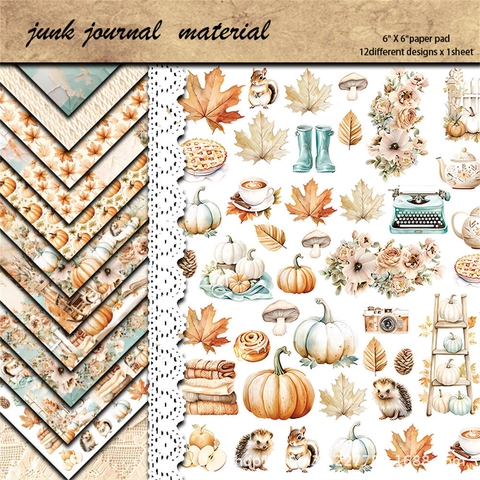 Carta Da Scrapbooking Vintage Autumn Splendor Cartoncino Per DIY Journaling Collage Sfondo Arredamento Accessorio Diario