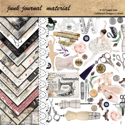 Retro Scrapbooking Material Papier Bauhaus Vintage Collage Hintergrundpapier Für DIY Kunst Junk Journal Basteln Deko