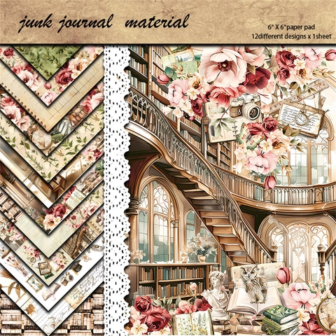Vintage Academic Background Scrapbooking Paper Retro Style Heavyweight Cardstock For Journaling DIY Collage Decoration