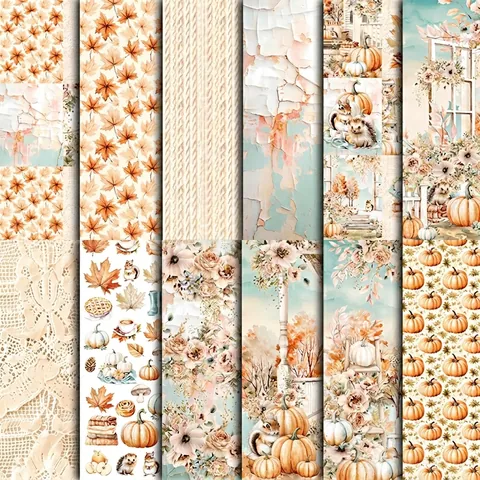 Carta Da Scrapbooking Vintage Autumn Splendor Cartoncino Per DIY Journaling Collage Sfondo Arredamento Accessorio Diario