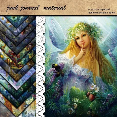 Retro-Fantasie Engel Fee Scrapbooking Material Papier Set Vintage Karton Für DIY Junk Journal Collage Kunst Handwerk Decoupage