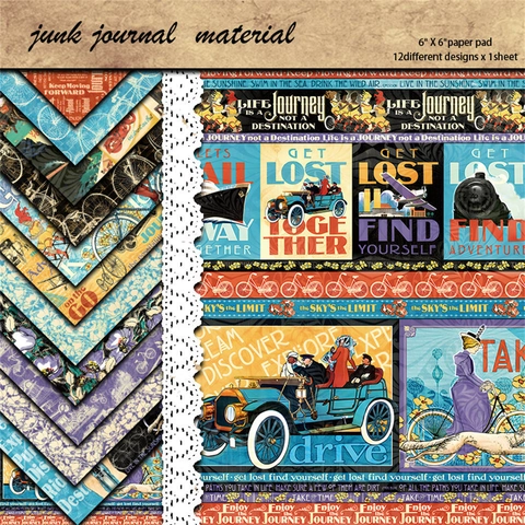 Vintage Retro Stil Lebensreise Material Papier Für Scrapbooking DIY Junk Journal Planer Hintergrund Dekoratives Material Papier