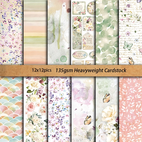 Retro Blühende Scrapbook Papier Material Pack Schwerer Karton Für DIY Journaling Basteln Vintage Blumenmuster Papier