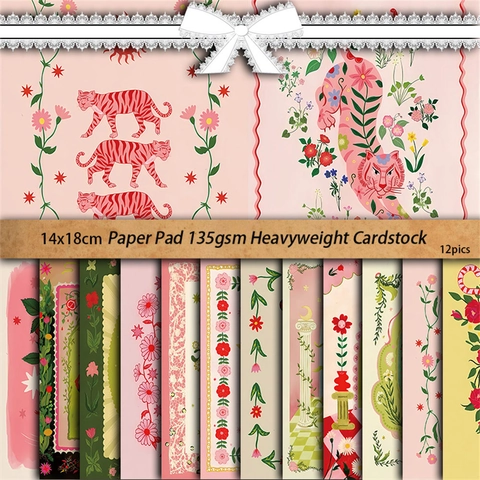 Künstlerische Illustration Scrapbook Material Papier Retro Volkskunst Design Dekorative Hintergrund Cardstock Für Junk Journal DIY Basteln