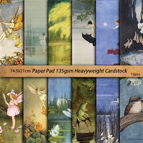 Vintage Fee Junk Journal Materiaal Papierblok Zwaar Karton Bloemen Bos Elf Scrapbooking Papier Voor DIY Knutselen