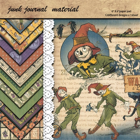 Blocco Di Carta Per Scrapbooking Vintage Il Mago Di Oz Stile Retrò Cartoncino Pesante Per Creazioni Fai Da Te E Decorazioni