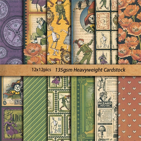 Blocco Di Carta Per Scrapbooking Vintage Il Mago Di Oz Stile Retrò Cartoncino Pesante Per Creazioni Fai Da Te E Decorazioni