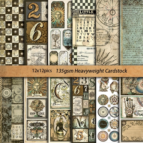 Vintage Alchemie Scrapbooking Material Papier Schwerer Karton Für DIY Junk Journal Dekoration Retro Astrologie Handwerk