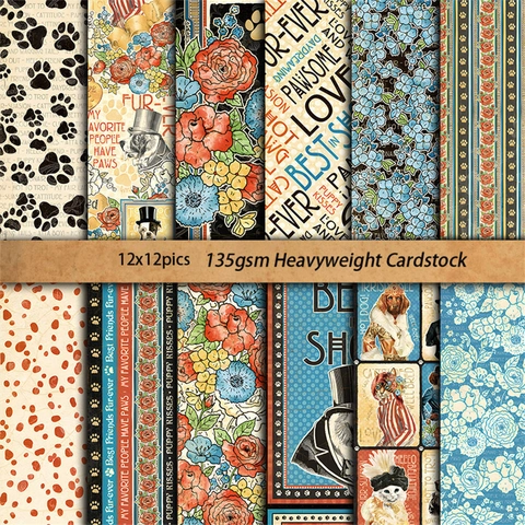 Vintage Junk Journal Material Papier Karton Retro Haustier Blumen Scrapbooking Papier Für DIY Handwerk Hand Konto Dekoration
