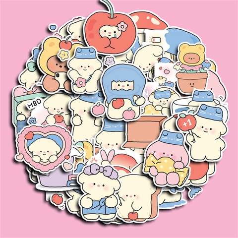 Simpatici Adesivi per Cani e Orsi Cartoni Animati Decalcomanie Decorative in PVC Impermeabili per Laptop Valigia Scrapbooking
