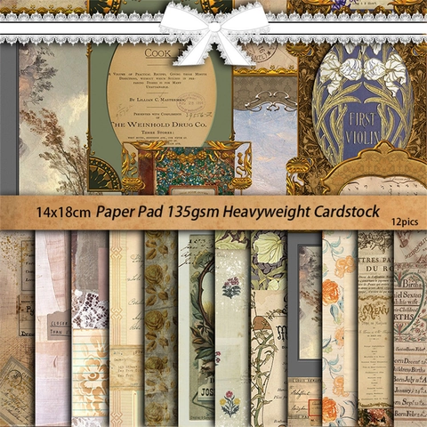 Vintage Scrapbooking Material Karton Für DIY Junk Journal Retro Europäisch Amerikanischer Stil Ästhetisches Dekoratives Florales Bastelpapier