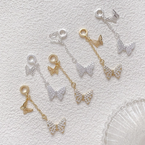 Schmetterling Verlängerungskette Hohl Strass Anhänger Für DIY Schmuck Handgemachte Charms Zubehör Sicherheitskette