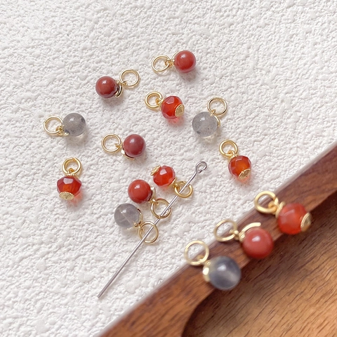 Naturstein Persimone Laterne Anhänger Vergoldetes Kupfer Für DIY Schmuckherstellung Handgefertigte Armband Halskette Zubehör