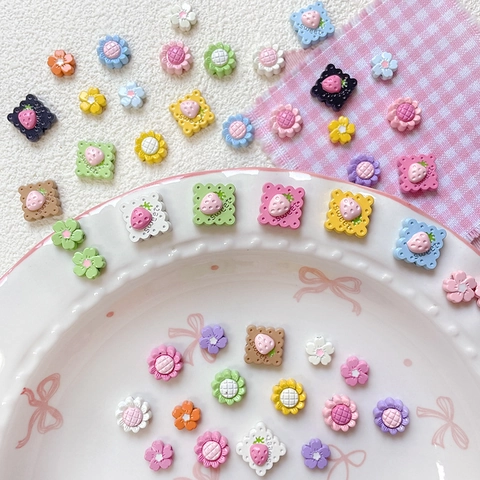 Cartoon Colorful Alloy Strawberry Sunflower Enamel Flower DIY Jewelry Making Beads Pendants For Bracelet Necklace Craft Accessories