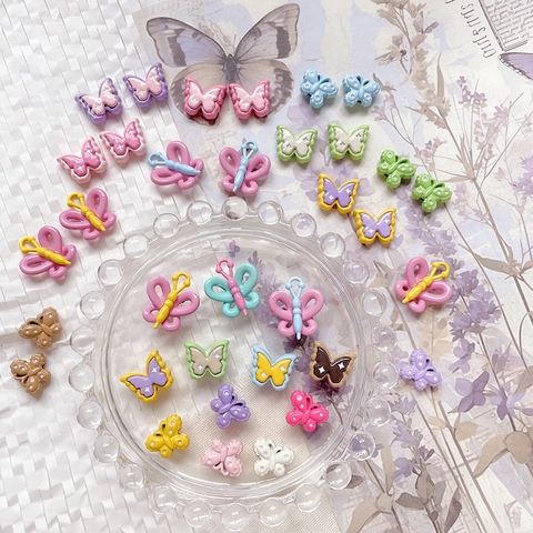 Zinc Alloy Polka Dot Butterfly Beads For DIY Jewelry Making Lacquered Colorful Dopamine Style Handmade Bracelet Accessories